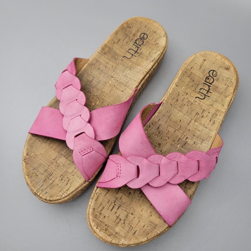 Earth Women Scotti Cross Strap Slide Sandals Size US 10